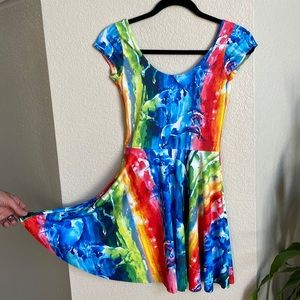 Blackmilk dress with rainbow, watercolor horse pattern size Small